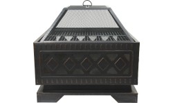 Fireplace SQUARE copper patina with lid