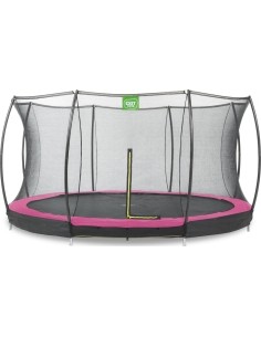 EXIT Silhouette ground trampoline ø427cm with safety net - pink Outdoor Round Coil spring Sunken trampoline