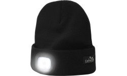 Cap BLACK with LED flashlight USB charging