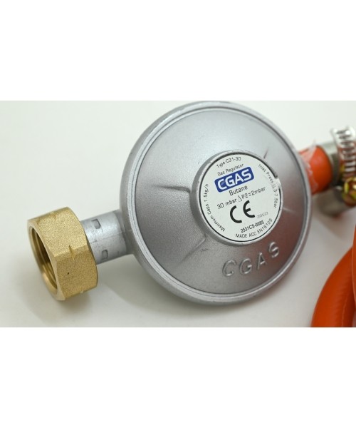 Gas pressure regulator 30mbar EN16129 - 0,9m hose set