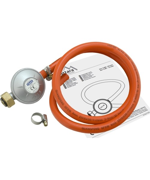 Gas pressure regulator 30mbar EN16129 - 0,9m hose set