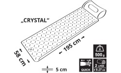 CRYSTAL 195x58x5cm grey
