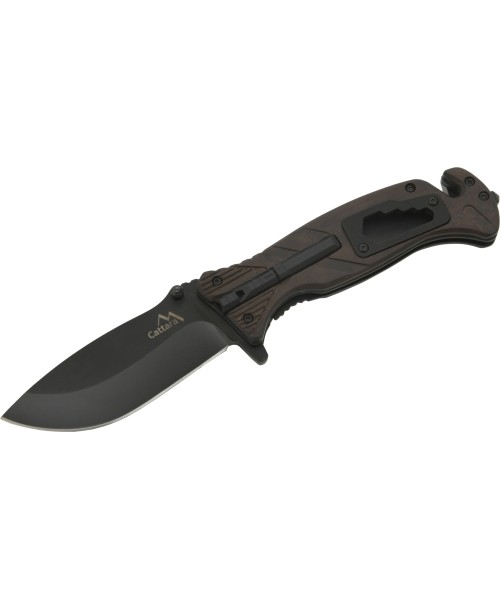 Jahi- ja ellujäämisnoad Cattara: Kokkupandav nuga BLACK BLADE turvalukuga 21,7cm