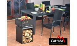 CUBE fireplace with grate 74cm