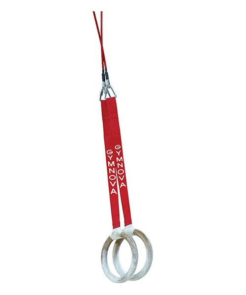 Gymnastics Rings : PAIR OF RINGS + CABLES FOR COMPETITION RING FRAME WITH ADJUSTABLE ELASTICITY REF. 3770