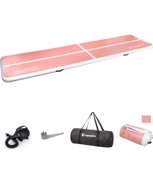 Täispuhutavad matid inSPORTline: Inflatable Exercise Mat inSPORTline Airstunt 500 x 100 x 10 cm Coral Pink w/ Electric Pump