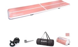 Inflatable Exercise Mat inSPORTline Airstunt 500 x 100 x 10 cm Coral Pink w/ Electric Pump