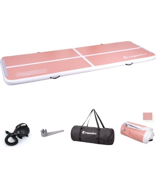 Täispuhutavad matid inSPORTline: Pripučiamas mankštos kilimėlis inSPORTline Airstunt 400 x 100 x 10 cm Coral Pink su elektrin...