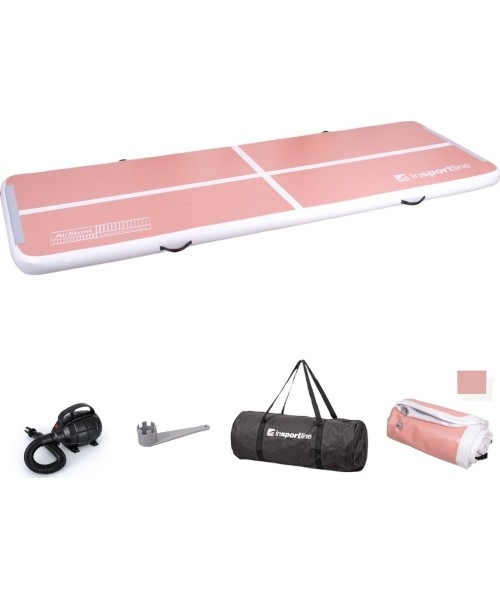 Täispuhutavad matid inSPORTline: Pripučiamas mankštos kilimėlis inSPORTline Airstunt 300 x 100 x 10 cm Coral Pink su elektrin...