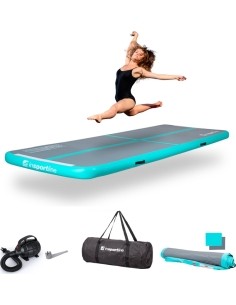 Inflatable Exercise Mat inSPORTline Airstunt 400 x 100 x 10 cm Gray w/ Electric Pump