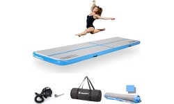 Inflatable Exercise Mat inSPORTline Airstunt 400 x 100 x 10 cm White w/ Electric Pump