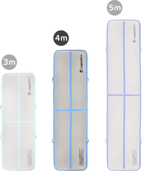 Inflatable Exercise Mat inSPORTline Airstunt 400 x 100 x 10 cm White w/ Electric Pump