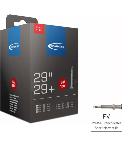 Kindad ja kiivrid : Kaamera SCHWALBE 29" 2.10-3.00 (54/75-622) FV40 LIGHT (ilma pakendita)