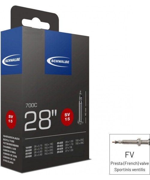 Kindad ja kiivrid : Schwalbe kaamera 700x28/47 (28/47-622/635) FV ilma pakendita