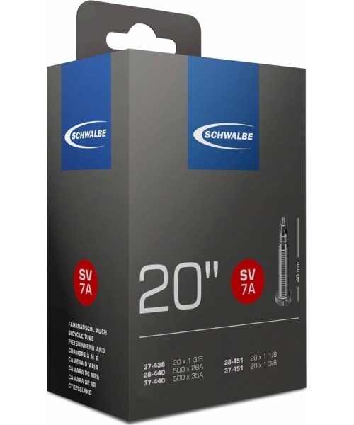 Kindad ja kiivrid : Schwalbe 20X1 3/8-500A SV7A 40MM