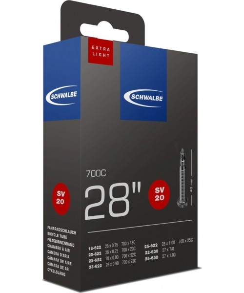 Kindad ja kiivrid : Schwalbe EXTRA LIGHT 700x18/25 (18/25-622) SV20 40MM
