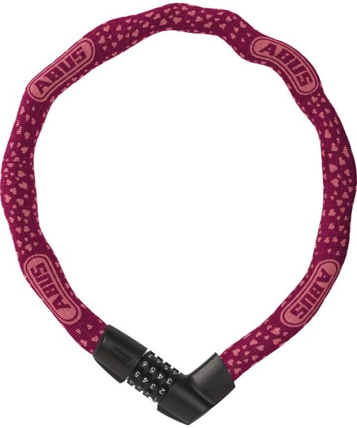 Gloves & Helmets & Accessories Abus: Spyna ABUS Tresor 1385/75 cherry heart (6mm) (violetinė/rožinė)