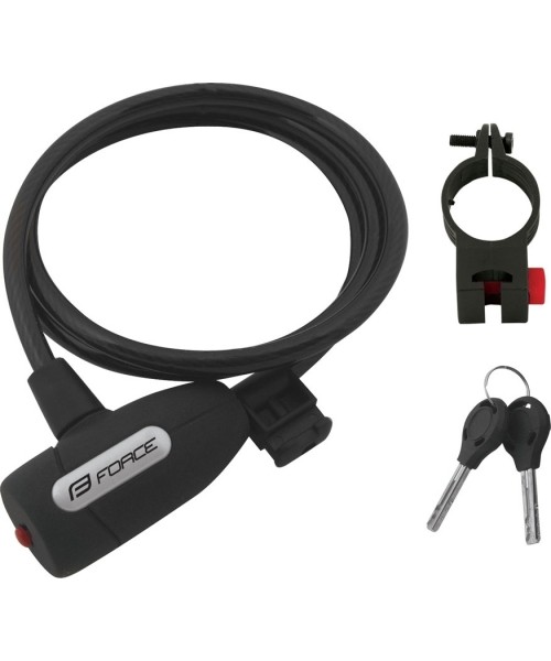 Kindad ja kiivrid : FORCE Lux kaabellukk, 120/8mm (must)