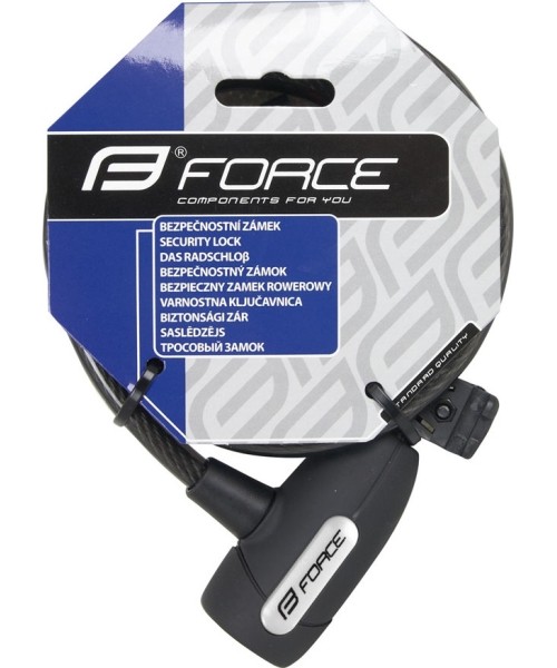 FORCE Lux cable lock, 120/8mm (black)