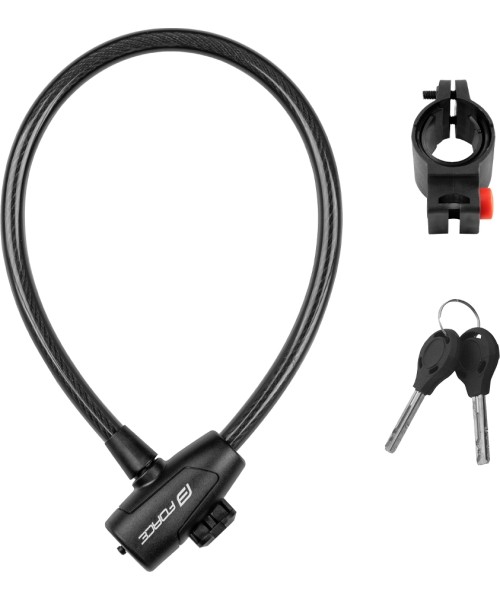 Kindad ja kiivrid : Jalgrattalukk Force Strong, koos klambriga, 60/12mm, must