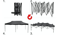 Party tent scissor 3x6m grey WATERPROOF