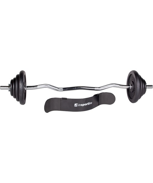 Hantlite komplektid inSPORTline: Plokštelėmis pakrautų štangų rinkinys inSPORTline Castblack 120 cm/30 mm 45 kg