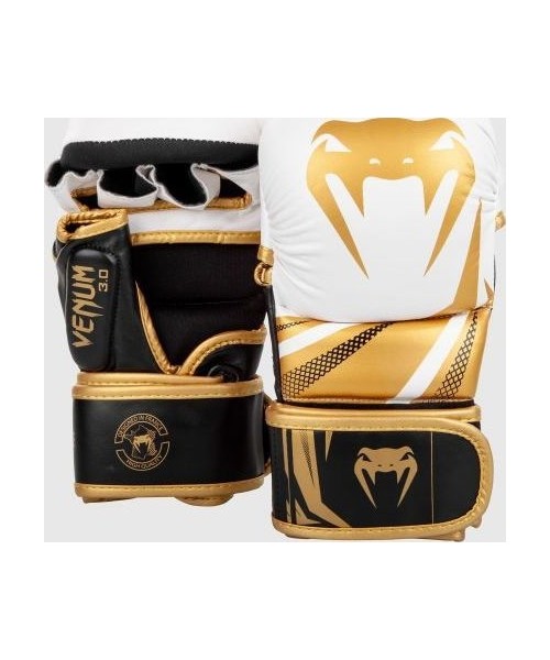 MMA kindad Venum: Sparingo pirštinės Venum Challenger 3.0 - White/Black/Gold