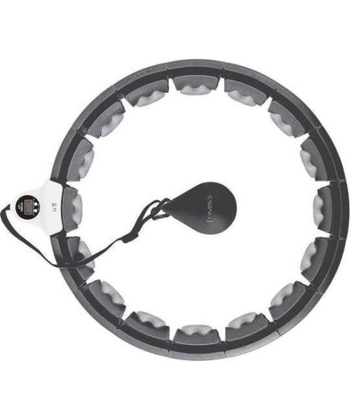 Hularõngad HMS: HHW06 HULA HOOP BLACK WITH WEIGHT + COUNTER HMS