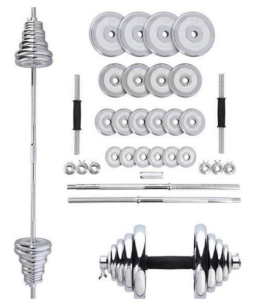 Chrome Dumbbells HMS: Chromuotų hantelių rinkinys su lagaminu HMS STC50 2x25kg