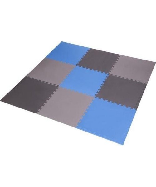 Mattresses & Tatami One Fitness: Sudedamas kilimėlis treniruotėms MP-10 , pilkas-mėlynas, 60x60x1cm, 9 dalys