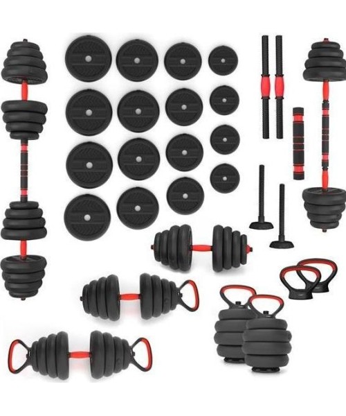 Reguleeritavad hantlid HMS: SGN130 PRO SET 6IN1 SVARMENŲ RINKINYS 30 KG HMS