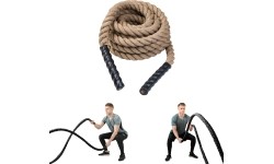 Battle Ropes inSPORTline: Natūrali jėgos-kovos virvė iš sizalio inSPORTline Waverope Base 9m 40mm 5,7kg