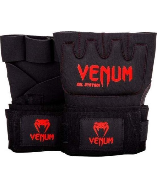 Boksi sidemed Venum: "Venum Gel Kontact Quick Wraps" apyrankės - juodos/raudonos spalvos