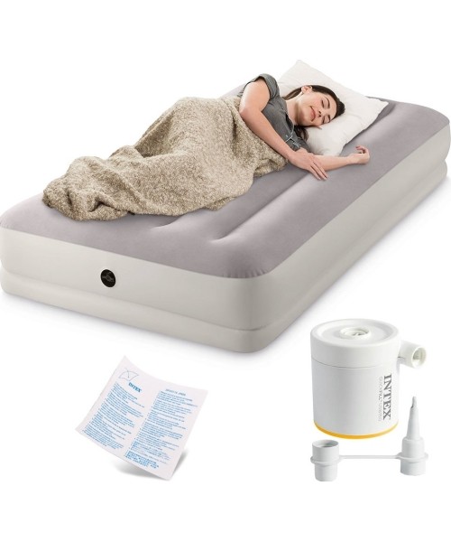Inflatable Camping Mats Intex: Pripučiamas miegamasis čiužinys 191x99x30 cm vienvietis su USB pompa INTEX 64177