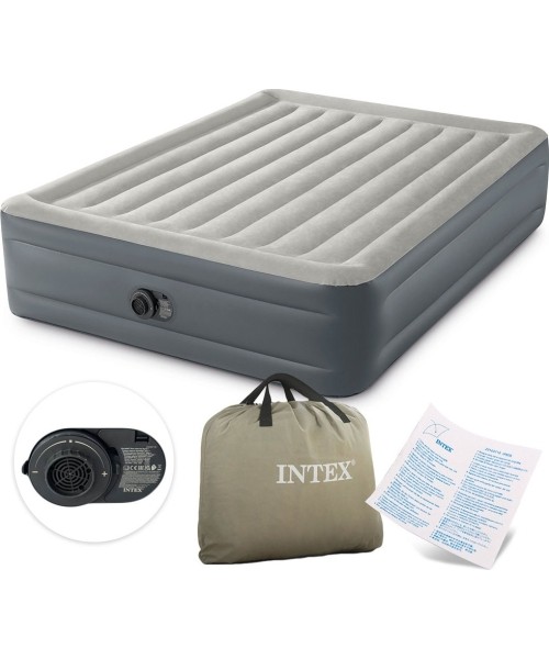 Täispuhutavad matkamatid Intex: Didelis pripučiamas čiužinys 203x152 cm su integruota pompa INTEX 64126
