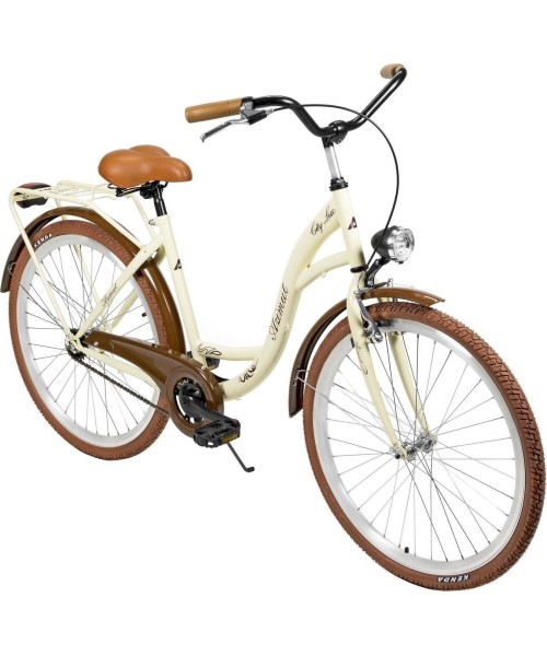 Linnarattad : Dviratis AZIMUT City Lux 26" 2023 cream-brown