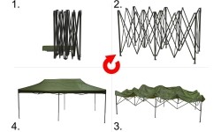 Kokkupandav peotelk 3x6 m roheline, veekindel