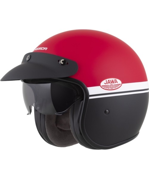 Open Face Helmets Cassida: Motorcycle Helmet Cassida Oxygen Jawa OHC 2.0 Matte Red/Black/White