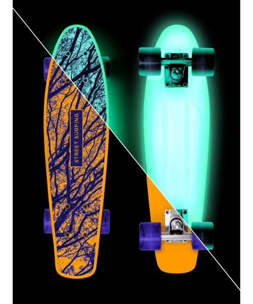Rula Penny Street Surfing: Šviečianti tamsoje mini riedlentė Street Surfing Beach Board Glow Mystic Forest 22.5”