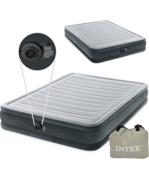 Täispuhutavad matkamatid Intex: Pripučiamas čiužinys 203x152cm su pompa Intex 67770