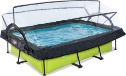 EXIT Lime pool 300x200x65cm with dome and filter pump - green