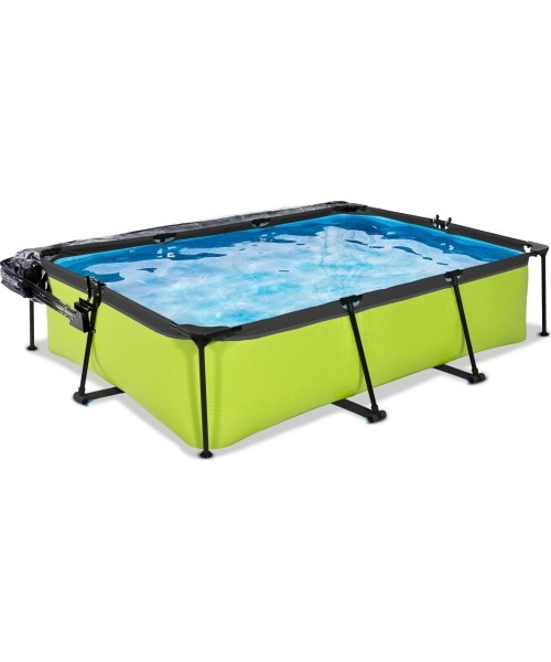 EXIT Lime pool 300x200x65cm with dome and filter pump - green