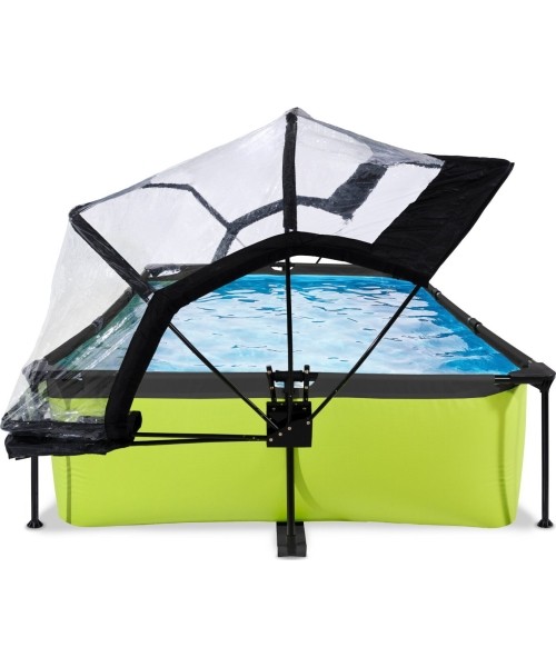 EXIT Lime pool 300x200x65cm with dome and filter pump - green