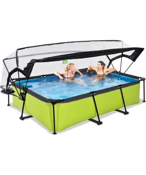 EXIT Lime pool 300x200x65cm with dome and filter pump - green