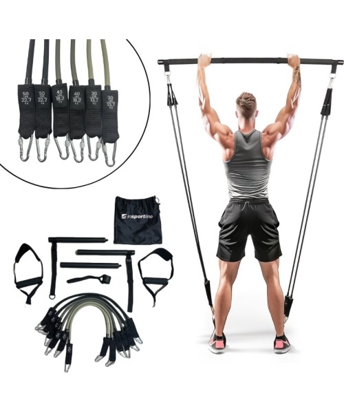 Resistance Bands with Handles inSPORTline: Pilates Bar w/ Resistance Bands & Door Anchor inSPORTline Ancairo