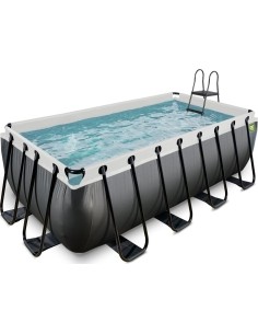 Maapealsed basseinid Exit: EXIT Black Leather pool 400x200x122cm with sand filter pump - black
