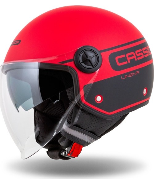 Roller kiivrid Cassida: Motociklininko šalmas Cassida Handy Plus Linear Pearl Matte Red/Black