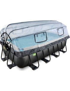 EXIT Black Leather bassein 400x200x100 cm liivafiltripumba, kupli ja soojuspumbaga, must