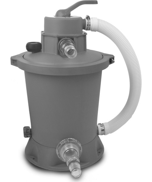 EXIT Black Leather pool 400x200x100cm with sand filter pump and dome - black