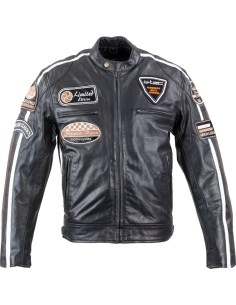 Men’s Leather Motorcycle Jacket W-TEC Black Cracker - Black